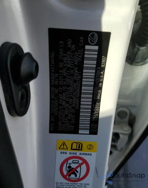 2016 Lexus Es 350 z USA, uszkodzony, nr VIN 58ABK1GG8GU027871